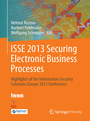 cover image of ISSE 2013 Securing Electronic Business Processes
